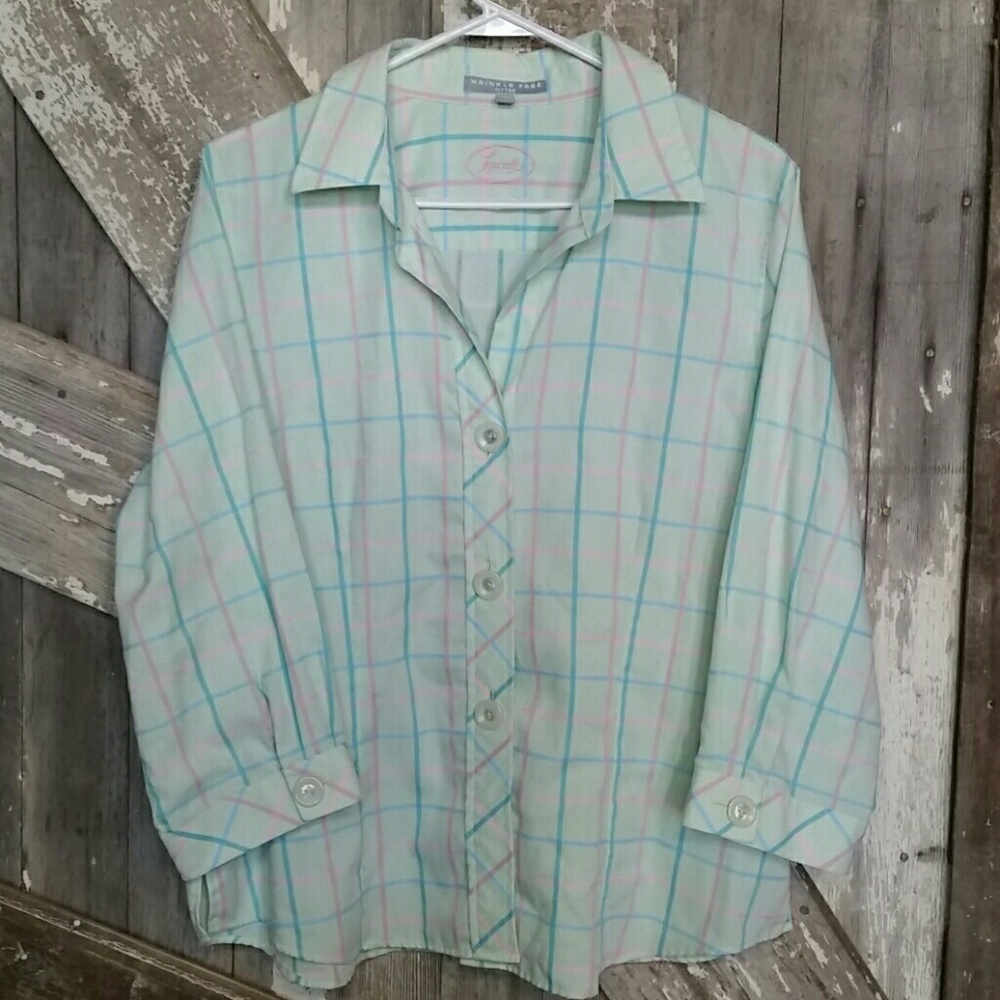 Foxcroft button down top-wrinkle free-size 16
